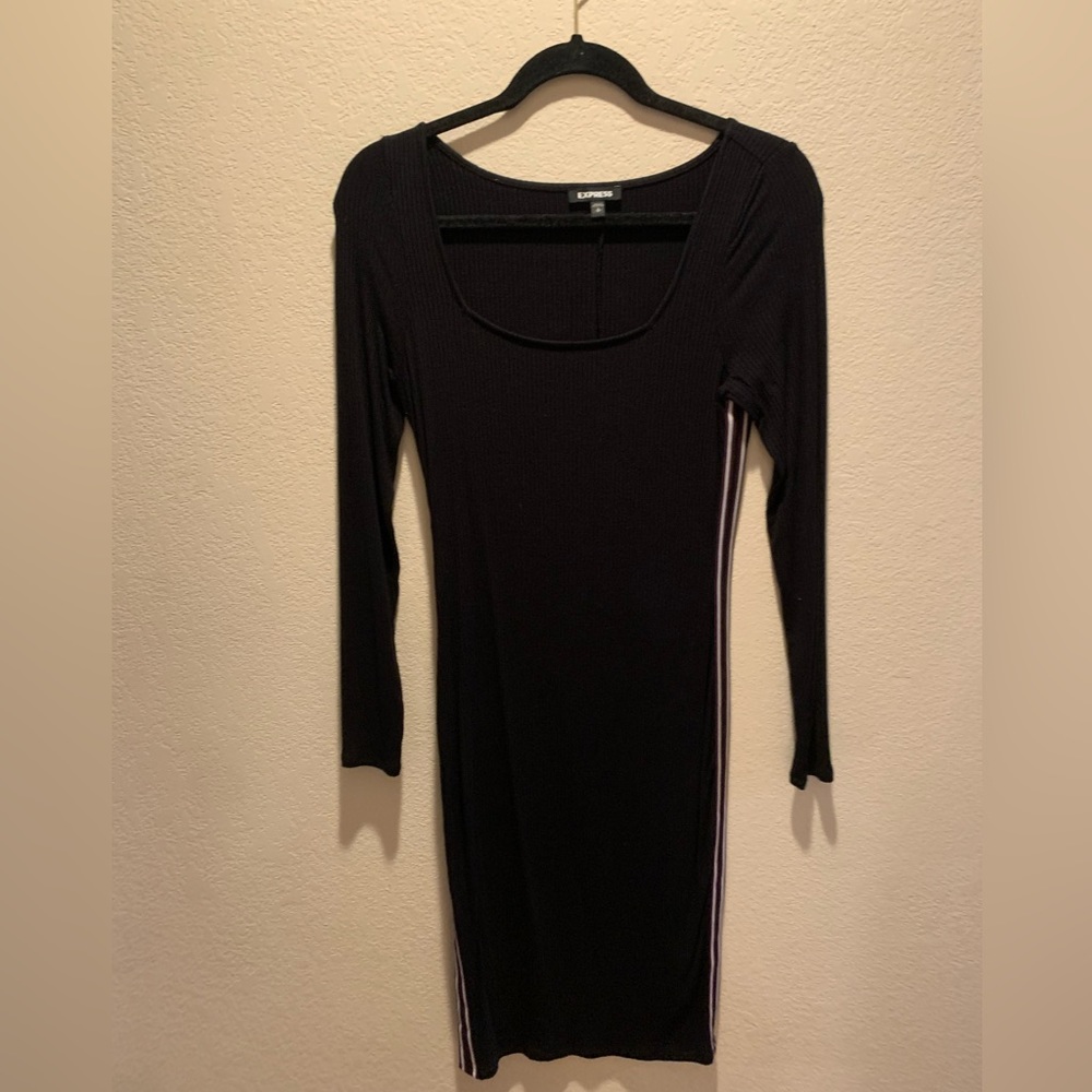 Express Black Dress with Red Stripe Size Small